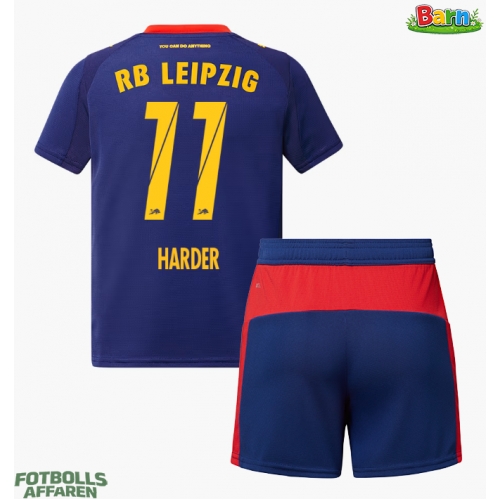 RB Leipzig Conrad Harder #11 Bortaställ Barn 2025-26 Kortärmad (+ Korta byxor)